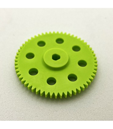 Roue dentée 57 dents moulée vert clair 3 pans