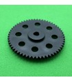 Roue dentée 57 dents moulée noir 3 pans
