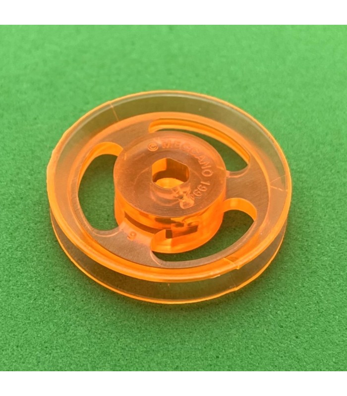 Poulie ø25mm ajourée 3 pans orange transparent Poulie ø25mm ajourée 3 pans orange transparent
