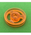 Pulley ø25mm slotted 3 sections transparent orange