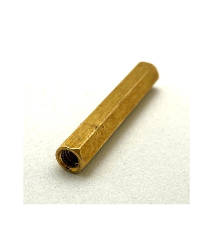 Threaded hexagonal spacer 35mm brass