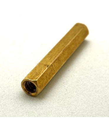 Threaded hexagonal spacer 35mm brass