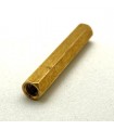 Threaded hexagonal spacer 35mm brass