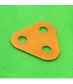 Plaque triangulaire 2 tr (25 mm) orange métallisé pailleté