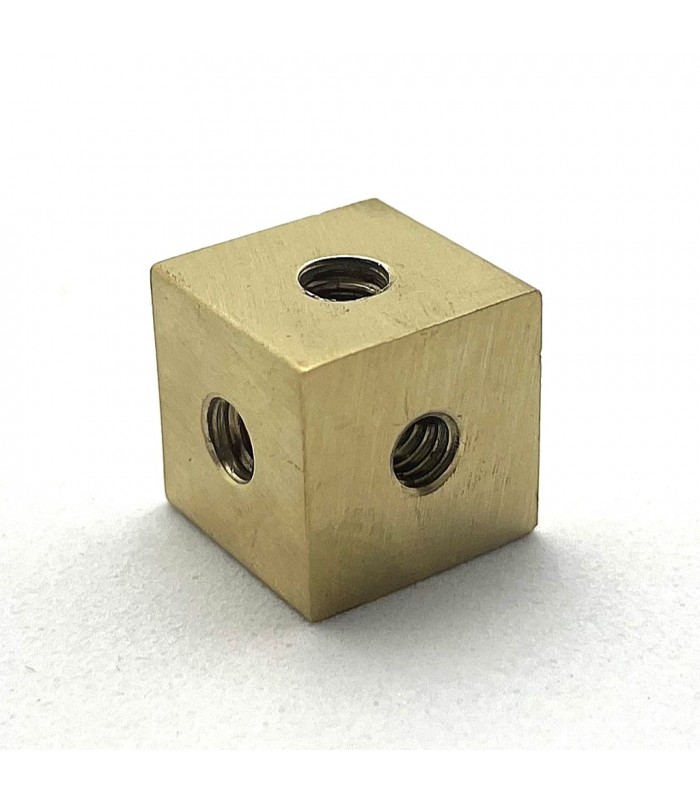 Threaded Cube brass Threaded Cube brass