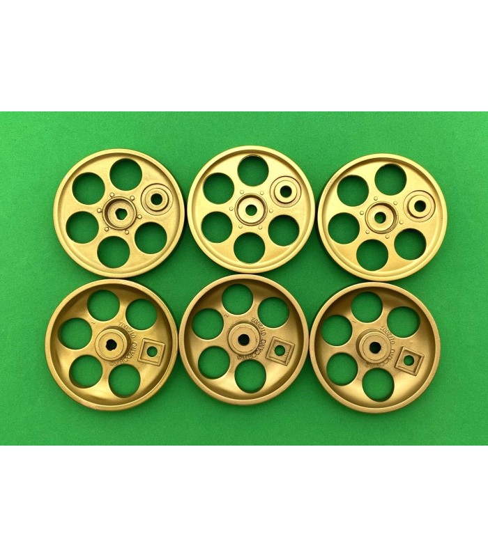set of 6 wheels 50mm gold set of 6 wheels 50mm gold