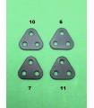 Plaque triangulaire 2 tr (25 mm) noir