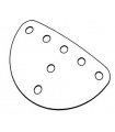 Semi Circular Curved Plate 38,1 red
