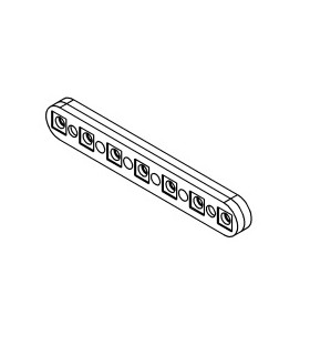 Special strip 7 holes-7 nuts black