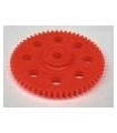 Roue 57 dents moulee orange fluo 3 pans
