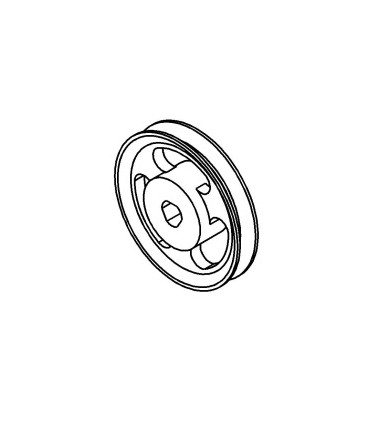 Pulley ø25mm slotted 3 sections red