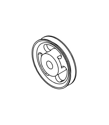 Plastic pulley no boss ø 25 mm slotted green